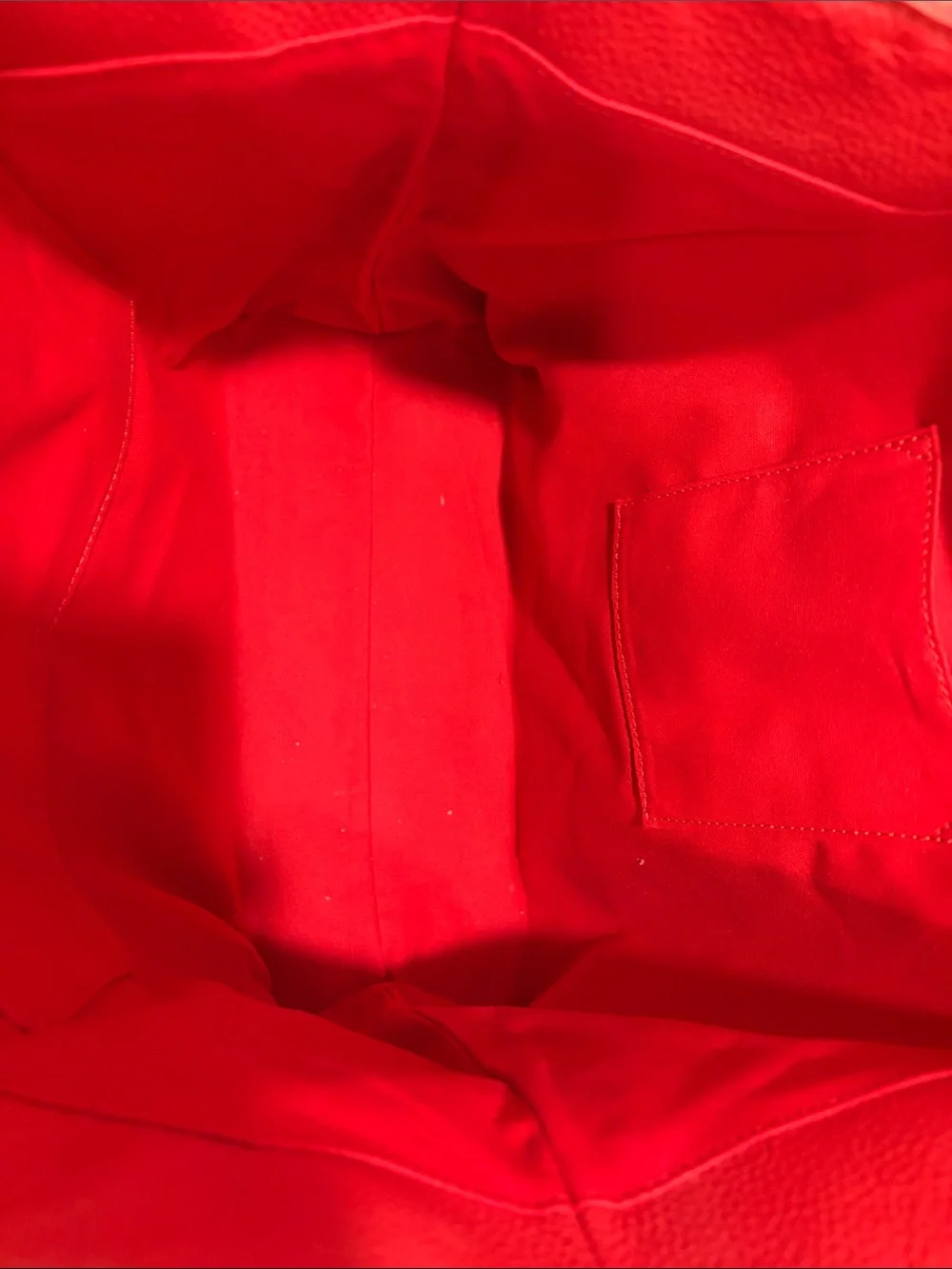 M.I.L.A Red Textured Leather Tote